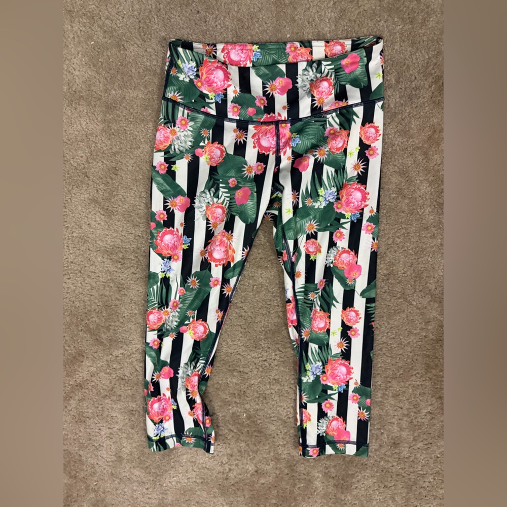 Lululemon Athletica Floral Striped Leggings